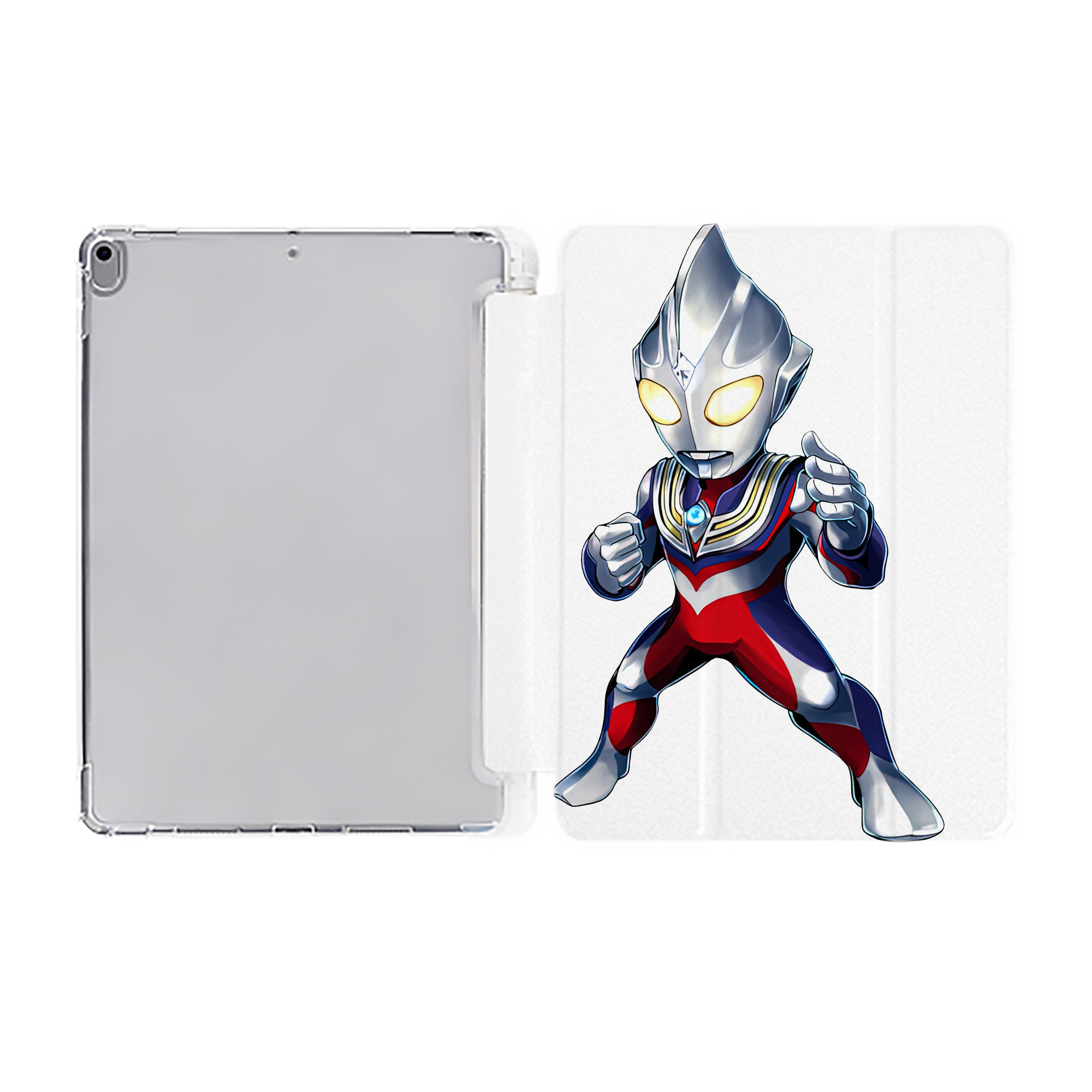 （画像用） ウルトラマン Ultraman IPad ケース ペン収納付き 三つ折りスタンド PUレザー×シリコン 対応機種9.5/10.5/10.9インチ